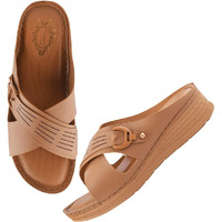Shoetopia Comfortable Tan Doctor Sole Heels For Women & Girls /Eu39
