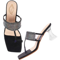 Shoetopia Women's Heel-5570 Heeled Sandal-3 Kids Uk (Heel-5570-Black)-Eu36