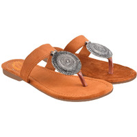 Shoetopia Ethnic Jewel Detailed Orange Flats For Women & Girls /Uk7