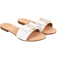 Shoetopia Girls Flat-104 White Flat Sandal - 6 Uk (Girls-Flat-104-White)
