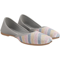 Shoetopia Emberoidered Grey Bellies For Women & Girls /Eu36