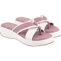 Shoetopia Cross Strap Mauve Wedges For Women & Girls /Eu36