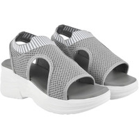 Shoetopia Lightweight Comfortable Trendy Flatforms Grey Sandals For Women & Girls