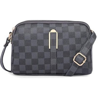 Adisa Women Girls Checks Cross Body Sling Bag (Sl5157-Grey)