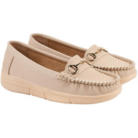 Shoetopia Buckle Detailed Casual Cream Loafers For Women & Girls /Eu40