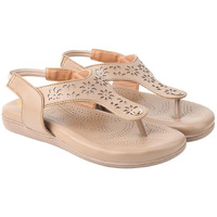 Shoetopia Women's Snd-1182 Flat Sandal-8 Kids Uk (Snd-1182-Beige)-Eu41