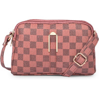 Adisa Women Girls Checks Cross Body Sling Bag (Sl5157-Pin)