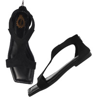 Shoetopia Women's Snd-199 Flat Sandal-4 Kids Uk (Snd-199-Black)-Eu37
