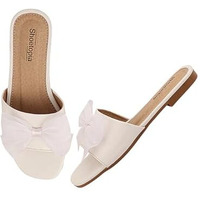 Shoetopia Girls Girls-Flat-270 White Flat Sandal - 8 Uk (Girls-Flat-270-White)