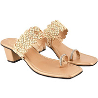 Shoetopia Women's Girls-Hm-161 Heeled Sandal-6 Kids Uk (Girls-Hm-161-Golden)-Eu39