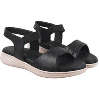 Shoetopia Orthopedic Doctor Sole Black Comfort Sandals For Women & Girls /Eu38
