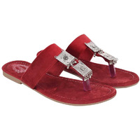 Shoetopia Ethnic Jewel Detailed Cherry Flats For Women & Girls /Uk6