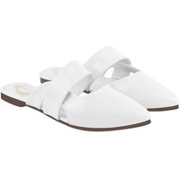 Shoetopia Solid Pointed Toe White Flat Mules For Women & Girls /Eu38