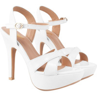 Shoetopia Stylish White High Heeled Sandals Girls /Eu38