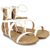 Shoetopia Girls Girls-Sandal-Oppo White Flat Sandal - 7 Uk (Girls-Sandal-Oppo-White)