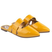 Shoetopia Solid Pointed Toe Yellow Flat Mules For Women & Girls /Eu40