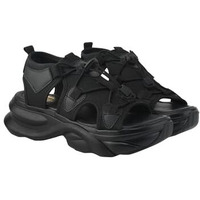 Shoetopia Smart Casual Black Sporty Sandals For Women & Girls /Eu36