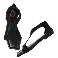 Shoetopia Women's Girls-Snd-199 Flat Sandal-7 Kids Uk (Girls-Snd-199-Black)-Eu40