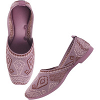 Shoetopia Embroidered Ethnic Peach Ballerinas For Women & Girls /Eu42