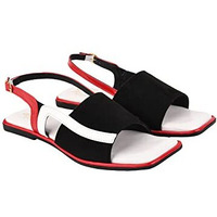 Shoetopia Girls Snd-150 Black Flat Sandal - 4 Uk (Girls-Snd-150-Black)