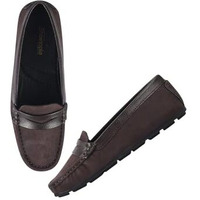 Shoetopia Upper Suede Detailed Brown Loafers For Women & Girls /Eu38