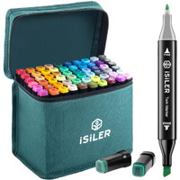 Isiler Dual Tip Art Markers, 60 Pcs Coded Colours Dual Tip For Drawing, Sketching, Coloring, Quick-Dry Alcohol-Based Ink Markers For Kids, Boys, Girls Gifts