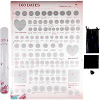 Concept Kart 100 Romantic Date Ideas Scratch Off Poster - Valentine's Day, Anniversary, Couple| 100 Cute & Memorable Activities For Couples | Fun And Exciting Experiences To Share-Paper