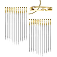 55 Pieces Stainless Steel Big Eye Hand Sewing Needles Set With Different Sizes