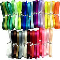 Diy Crafts Design # No 1, Pack Of Satin Ribbon 40 Colors, Satin Ribbon 40 Colors X 2 Yard Each Total 80 Yds Per(Design # No 1, Pack Of Satin Ribbon 40 Colors)