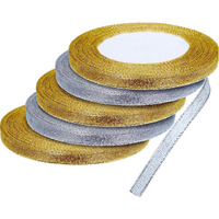 Diy Crafts Design No # 1, 6Mm, Glitter Metallic Ribbon Wide Sparkly Fabric Ribbon For Gift Crafters Sewing Brithday Wrap Card Making Hair Bows Floral Projects (Design No # 1, 6Mm)