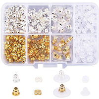 Diy Crafts Design # No 1, Pack Of 1400 Pcs, Multicolour 18 Style Earring Back Earnut Kit With Earring Hook; Butterfly Ear St(Design # No 1, Pack Of 1400 Pcs)