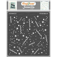 Craftreat Home Decor Stencil - Confetti - Size: 6X6 Inches - Party Stencils For Craft - Craft Stencils For Art Flower - Flower Design Stencil - Flower Pattern Stencil