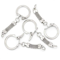 Diy Crafts Pack Of 25 Pcs, Silver Colour, Metal Alloy Key Chains Key Rings Dull Silver Color 6.2Cm X 2.3Cm Keychai(Pack Of 25 Pcs, Silver Colour)