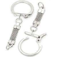 Diy Crafts Pack Of 10 Pcs, Silver Colour, Metal Alloy Key Chains Key Rings Dull Silver Color 6.2Cm X 2.3Cm Keychai(Pack Of 10 Pcs, Silver Colour)