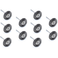 Aone Steel Wire Wheel End Brush 10Pcs For Finishing, Deburring, Rust Removal & Cleaning For Dremel Rotary Tool,Micro Hand Motor,Polishing Motor For Jewellery Making, Watchmaking, Model Making