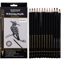 Worison Drawing And Sketching Pencils 24 Pencil Set Of 19 Sketch Pencils, 3 Charcoal Pencils, 1 Graphite Pencil And 1 Eraser Pencil