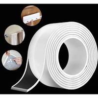Niwrt 3 Meter Double Sided Tape - Adhesive Silicone Tape, Heavy Duty, Heat Resistant, Multi-Functional, Removable, Washable, Reusable Anti-Slip Gel Nano Grip Tape