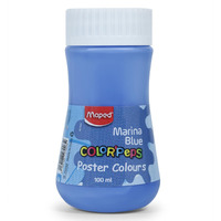Maped Poster Colour 100Ml- Marina Blue|Poster Colour|Vibrant And Rich Colour|Safe And Non-Toxic|High -Grade Colour |Leak Proof Safety|Easy To Use|Ideal For Artistic And Children