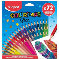 Maped Color'Peps Star 72 Shade Colour Pencils|Very Premium Highgrade Colour|Ideal For Artistic Minds|Soft & Strong Performance|Colour Pencils|Non-Toxic & Safe Colouring Set|Vibrant Colours-Multicolor
