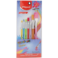 Maped Color'Peps Synthetic Flat Brushes Set - Pack Of 7, Multicolour (Model Number: 867701)