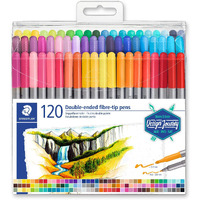 Staedtler Fibre Tip Marker Pen Set 2 Tips 120 Clrs Wallet Pack