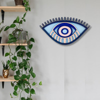 Aps Art Plus Store Wooden 3D Evil Eye Wall Sculpture For Wall Decor, Unique Wall Decorative Item For Home, Office, Living Room Wall Decor