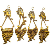 Prince Home Decor & Gifts Aluminum Wall Hanging Ganesha Set (Gold)