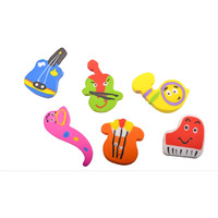 Coi Multi Colour Music Instruments Eraser Set For Kids.