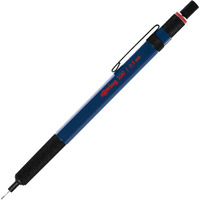 Rotring 0.5Mm Mechanical Lead Pen Pencil Matte Blue Abs Plastic Body Hexagonal Body Non-Slip Textured Metal Grip Click Mechanism 500 Series Lead Indicator Ideal For Technical Drawing