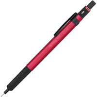 Rotring 0.5Mm Mechanical Lead Pen Pencil Matte Red Abs Plastic Body Hexagonal Body Non-Slip Textured Metal Grip Click Mechanism 500 Series Lead Indicator Ideal For Technical Drawing