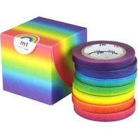 Mt Washi Masking Tape, 6 Mm X 10 Mtrs Shade - Rainbow, (Set Of 7)