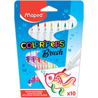 Maped Color Peps Brush Tip Broad Point Pen Set - Pack Of 10 (Multicolor)