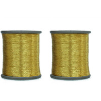 Embroiderymaterial Metallic Zari Thread For Embroidery, Sewing And Jewelry Making, Gold Color, 0.1Mm(Pack Of 2 Roll),95Gram
