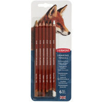 Derwent Drawing Colouring Pencils Blister, Wax- Based, Professional Quality, Multi-Coloured - 700476 (Set Of 6)